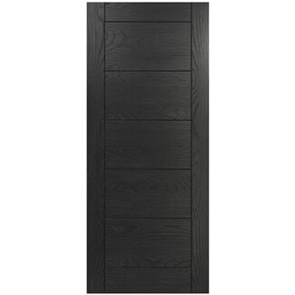 Joseph Miles Toledo Internal Fire Door with 7 Panel - Painted Brushed Black Oak