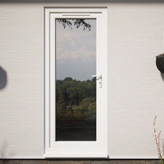 Crystal uPVC Left Hand External Patio Door with 1 Clear Double Glazed Light - White