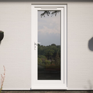 Crystal uPVC Right Hand External Patio Door with 1 Clear Double Glazed Light - White