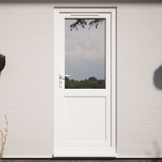 Crystal uPVC Right Hand External Patio Door with 1 Panel and 1 Clear Double Glazed Light - White