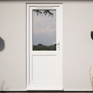 Crystal uPVC Left Hand External Patio Door with 1 Panel and 1 Clear Double Glazed Light - White