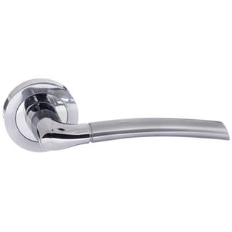 Atlantic Eco Swell Lever Door Handle on Round Rose in Aluminium - 126mm L