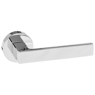 Atlantic Forme Asti Lever Door Handle on Minimal Round Rose - 129mm L