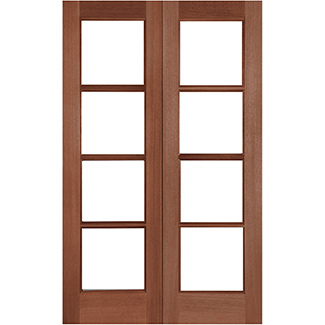 Joseph Miles Luxe External Door Pair with 8 Unglazed Light - Unfinished Hardwood