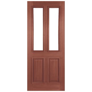 Joseph Miles Derby External Door with 2 Panel and 2 Unglazed Light - Unfinished Hardwood