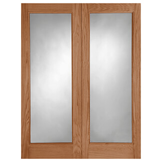 Joseph Miles Tessa External Door Pair with 2 Unglazed Light - Unfinished Oak