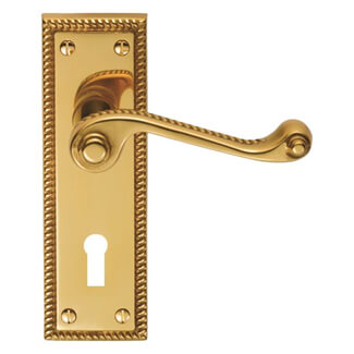 Carlisle Brass Georgian Lever Handle On Backplate - Polished Brass