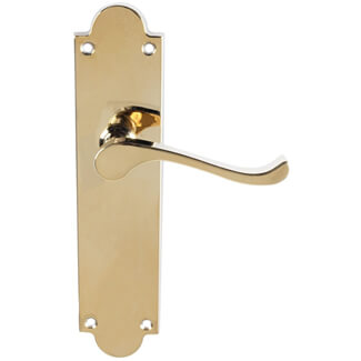 Carlisle Brass Contract Victorian Scroll Latch Lever On Shaped Backplate