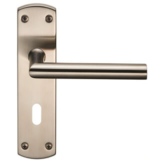Carlisle Brass Eurospec Steelworx Residential Mitred Lock Profile with Lever Handle On Backplate