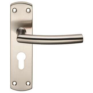 Carlisle Brass Eurospec Steelworx Residential Arched Lever Handle with Euro Profile On Backplate