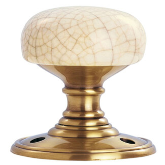 Carlisle Brass Delamain Ivory Crackle Porcelain Knob