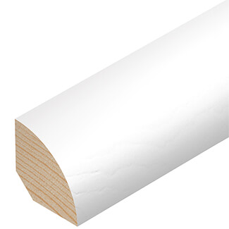 Cheshire Moulding Timber Quadrant  in White Primed - 2400mm Length - Bundle of 10