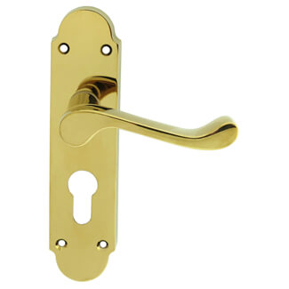 Carlisle Brass Oakley Lever Handle with Euro Profile On Backplate