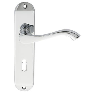 Carlisle Brass Andros Lock Profile Lever Door Handle On Backplate - 180 x 40mm