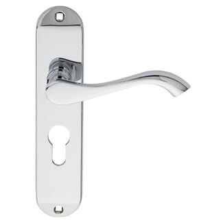 Carlisle Brass Andros Lever Handle with Euro Profile On Backplate