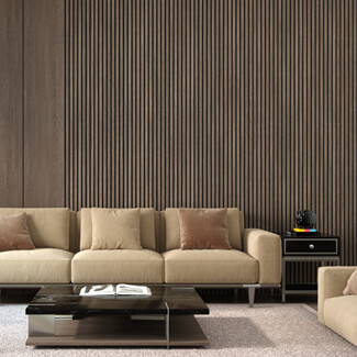 Joseph Miles Acoustic Dark Walnut Wooden Slat Wall Panel 2400 x 600 x 21mm