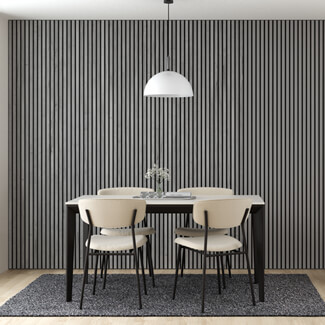 Joseph Miles Acoustic Light Grey Oak Wooden Slat Wall Panel 2400 x 600 x 21mm