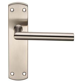 Carlisle Brass Eurospec Steelworx Residential Mitred Lever Handle On Backplate