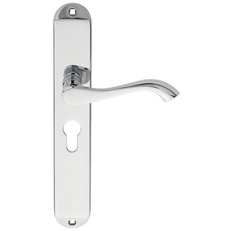 Carlisle Brass Andros Lever Handle with Euro Profile On Backplate - 241 x 40mm