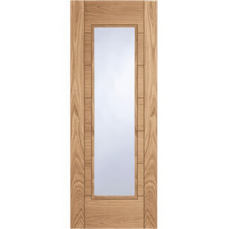 Joseph Miles Corsica Internal Fire Door with 7 Panel and 1 Clear Glazed Light - Prefinished Oak
