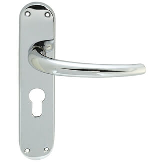 Carlisle Brass Lilla Lever Handle with Euro Profile On Backplate - 185 x 40mm