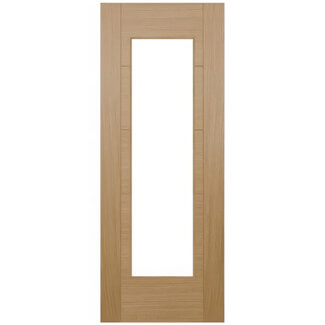Joseph Miles Cotswold Internal Door with 5 Panel and 1 Clear Glazed Light - Prefinished Oak