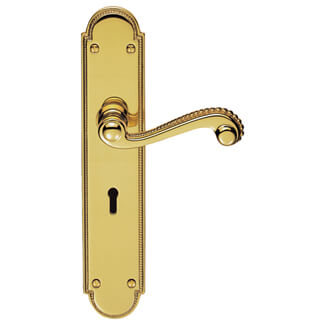 Carlisle Brass Chesham Lock Profile Lever Door Handle On Backplate