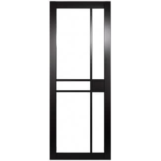 Joseph Miles Naples Internal Industrial Door with 5 Clear Glazed Light - Black Primed