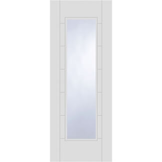 Joseph Miles Corsica Internal Door with 7 Panel and 1 Clear Glazed Light - White Primed