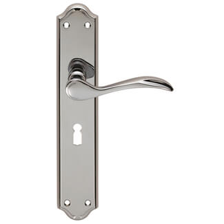 Carlisle Brass Madrid Lock Profile Lever Door Handle On Backplate