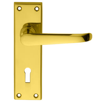 Carlisle Brass Victorian Ascot Lock Profile With Lever Handle On Backplate