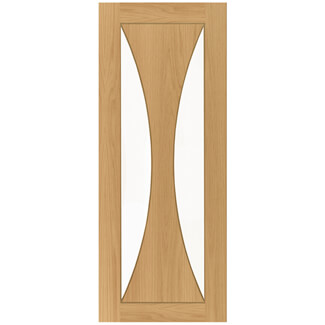 Joseph Miles Bellora Internal Door with 1 Panel and 2 Clear Glazed Light - Prefinished Oak