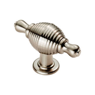 Carlisle Brass Metal Reeded Beehive Knob with Round Rose