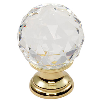 Carlisle Brass Clear Faceted Round Tiered Rose Knob