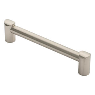 Carlisle Brass Satin Nickel Sturdy Metal Bar Handle with Chamfered Pedestals