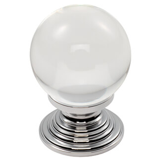 Carlisle Brass Crystal Clear Round Knob on Tiered Rose