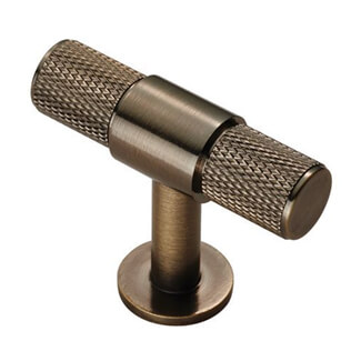 Carlisle Brass Fingertip Solid Brass Knurled T-Bar Knob