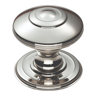 Carlisle Brass Fingertip Anderson Ringed Round Knob - Polished Nickel