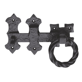 Carlisle Brass Traditional Black Antique Ring Handle Gate Latch