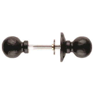 Carlisle Brass Black Antique Traditional Round Ball Rim Knob Set