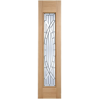 LPD Majestic External Sidelight Door with 1 light Zinc Clear Glazed - Unfinished Oak