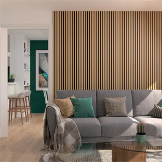 Deanta Immerse Acoustic Wall Panel Prefinished Oak 600 W x 2400mm L