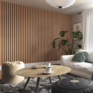 Deanta Immerse Acoustic Wall Panel Prefinished Oak-Plus 600 W x 2400mm L