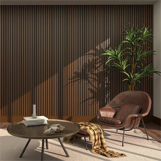 Deanta Immerse Acoustic Wall Panel Prefinished Walnut 600 W x 2400mm L