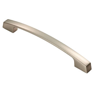 Carlisle Brass Satin Nickel Curved Flat-Front Handle