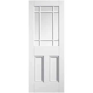 LPD Downham Internal Door with 2 Panel and 9 Clear Glazed light - White Primed