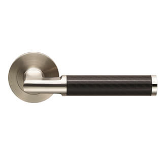 Carlisle Brass Eurospec Steelworx Carbon Fibre Round Bar Lever on Slim Round Rose