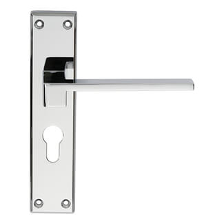 Carlisle Brass Serozzetta Equi Square Lever with Euro Profile on Backplate - Polished Chrome