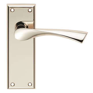 Carlisle Brass Serozzetta Venti Twist Lever Handle on Latch Backplate