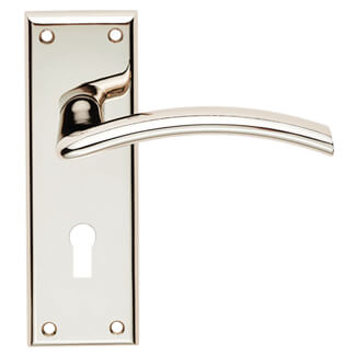 Carlisle Brass Serozzetta Trenta Arched Lever with Lock Profile on Backplate